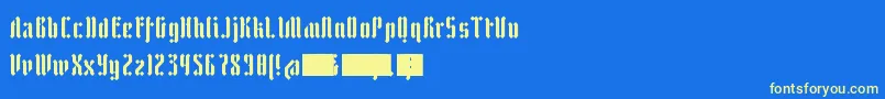 ZfrakturEyeFs Font – Yellow Fonts on Blue Background