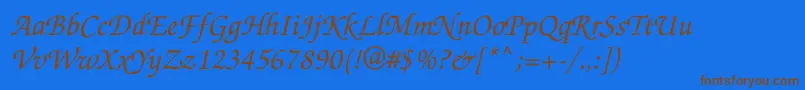 Zapfchanceryett Font – Brown Fonts on Blue Background