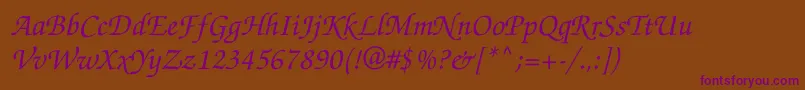 Zapfchanceryett Font – Purple Fonts on Brown Background