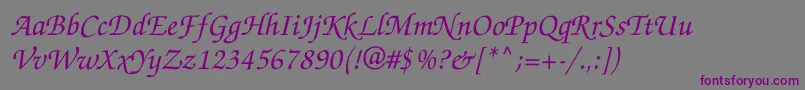Zapfchanceryett Font – Purple Fonts on Gray Background