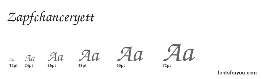 Размеры шрифта Zapfchanceryett