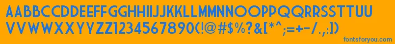 MarketDeco Font – Blue Fonts on Orange Background