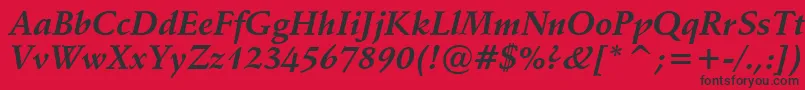 Vaniel1BoldItalic Font – Black Fonts on Red Background