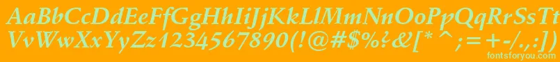 More about Vaniel1BoldItalic Font Vaniel1BoldItalic Font – Green Fonts on Orange Background