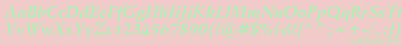 Vaniel1BoldItalic Font – Green Fonts on Pink Background