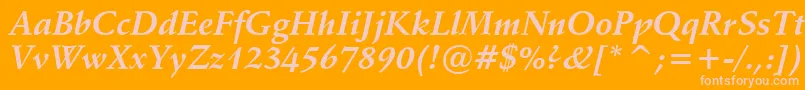 Vaniel1BoldItalic Font – Pink Fonts on Orange Background