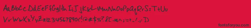 Misterspicydos Font – Black Fonts on Red Background