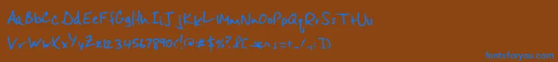 Шрифт Misterspicydos – синие шрифты на коричневом фоне