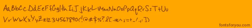 Misterspicydos Font – Brown Fonts on Orange Background