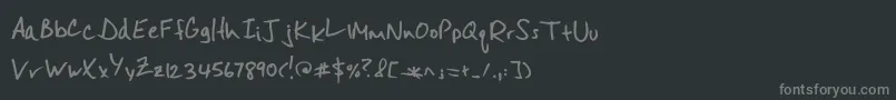 フォントMisterspicydos – 黒い背景に灰色の文字