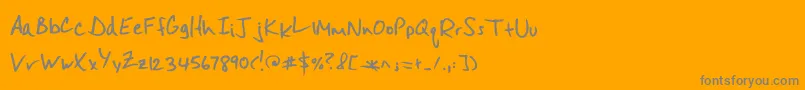 Misterspicydos-Schriftart – Graue Schriften auf orangefarbenem Hintergrund