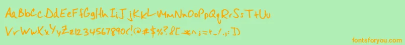 Misterspicydos Font – Orange Fonts on Green Background