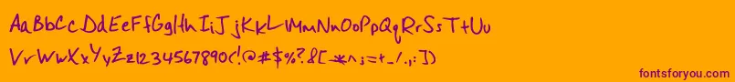 Misterspicydos Font – Purple Fonts on Orange Background