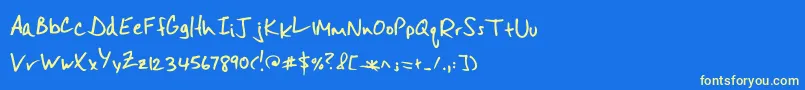 Misterspicydosフォントについての詳細 フォントMisterspicydos – 黄色の文字、青い背景