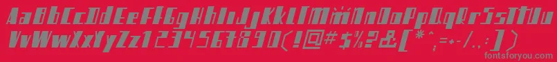 フォントMikamatic – 赤い背景に灰色の文字