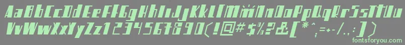Mikamatic Font – Green Fonts on Gray Background