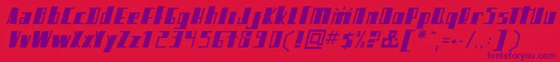Mikamatic Font – Purple Fonts on Red Background