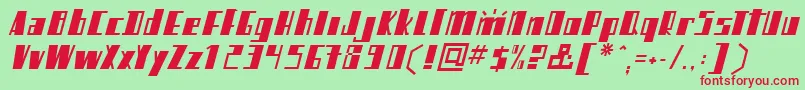 Mikamatic Font – Red Fonts on Green Background