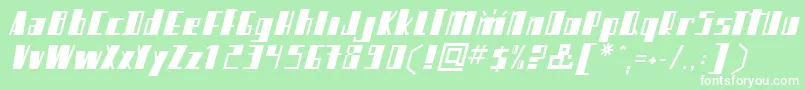 Mikamatic-Schriftart – Weiße Schriften auf grünem Hintergrund