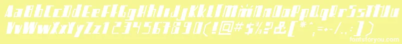 Mikamatic Font – White Fonts on Yellow Background