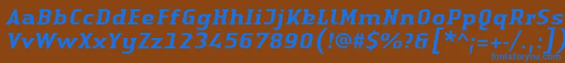 フォントLinotypeAuthenticSerifMediumitalic – 茶色の背景に青い文字