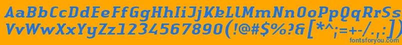 LinotypeAuthenticSerifMediumitalic Font – Blue Fonts on Orange Background