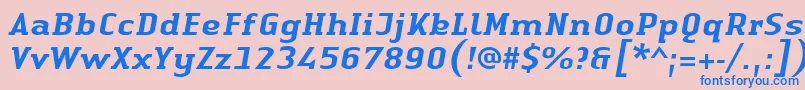 LinotypeAuthenticSerifMediumitalic Font – Blue Fonts on Pink Background