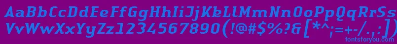 LinotypeAuthenticSerifMediumitalic Font – Blue Fonts on Purple Background