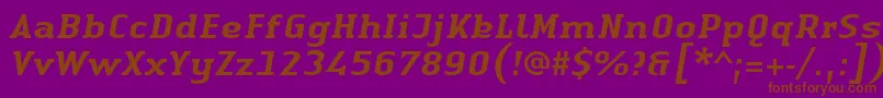 LinotypeAuthenticSerifMediumitalic Font – Brown Fonts on Purple Background
