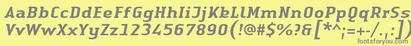 LinotypeAuthenticSerifMediumitalic Font – Gray Fonts on Yellow Background