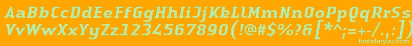LinotypeAuthenticSerifMediumitalic Font – Green Fonts on Orange Background