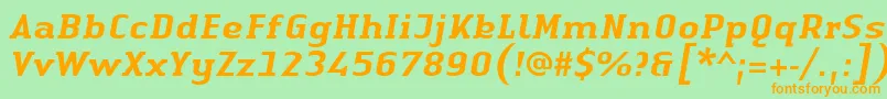 LinotypeAuthenticSerifMediumitalic Font – Orange Fonts on Green Background