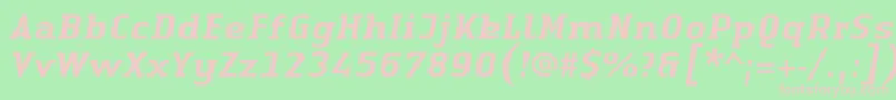 LinotypeAuthenticSerifMediumitalic Font – Pink Fonts on Green Background