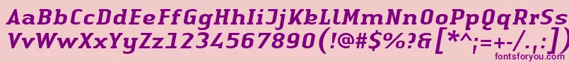 LinotypeAuthenticSerifMediumitalic Font – Purple Fonts on Pink Background