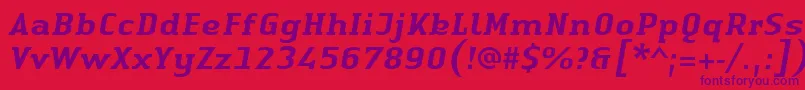 Шрифт LinotypeAuthenticSerifMediumitalic – фиолетовые шрифты на красном фоне