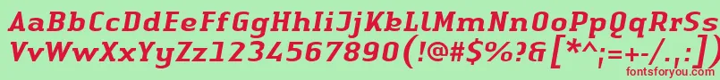 LinotypeAuthenticSerifMediumitalic Font – Red Fonts on Green Background