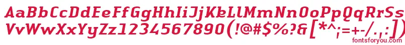 LinotypeAuthenticSerifMediumitalic Font – Red Fonts on White Background