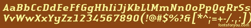 LinotypeAuthenticSerifMediumitalic Font – Yellow Fonts on Brown Background