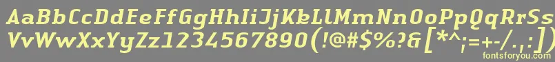 Шрифт LinotypeAuthenticSerifMediumitalic – жёлтые шрифты на сером фоне