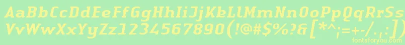 LinotypeAuthenticSerifMediumitalic Font – Yellow Fonts on Green Background