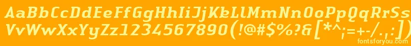LinotypeAuthenticSerifMediumitalic Font – Yellow Fonts on Orange Background