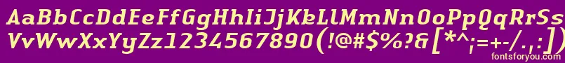 LinotypeAuthenticSerifMediumitalic Font – Yellow Fonts on Purple Background