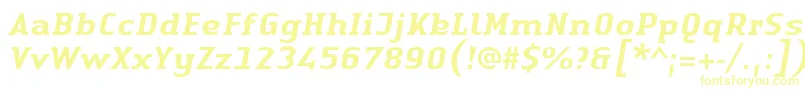 フォントLinotypeAuthenticSerifMediumitalic – 黄色のフォント