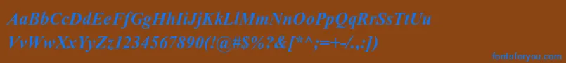 KokilaBoldItalic Font – Blue Fonts on Brown Background