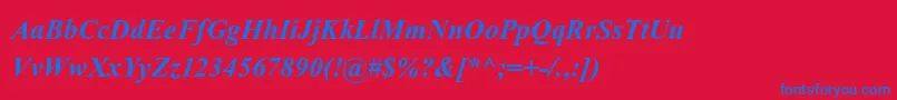 KokilaBoldItalic Font – Blue Fonts on Red Background