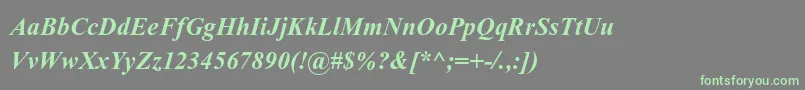 Czcionka KokilaBoldItalic – zielone czcionki na szarym tle