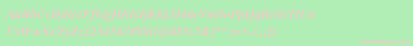 Fonte KokilaBoldItalic – fontes rosa em um fundo verde