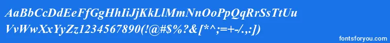 Czcionka KokilaBoldItalic – białe czcionki na niebieskim tle