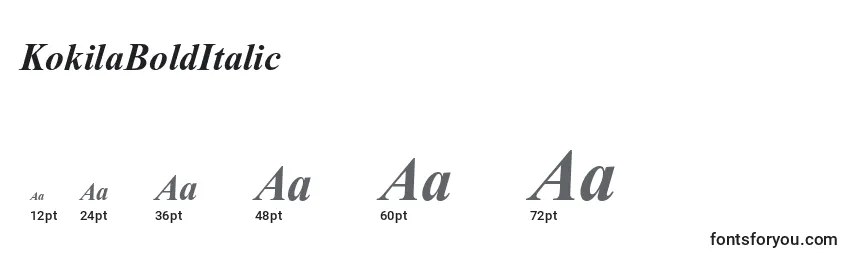 Размеры шрифта KokilaBoldItalic