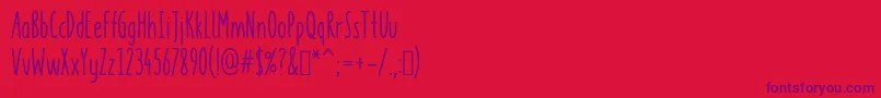 Fonte KeylimedemoRegular – fontes roxas em um fundo vermelho